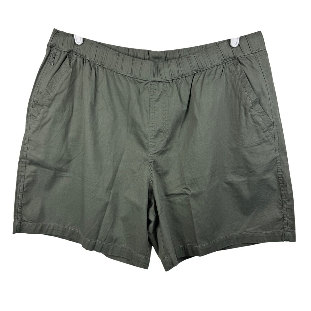 Men's Pact Green Organic Cotton‎ Drawstring Elastic Waist Twill Casual Short XXL